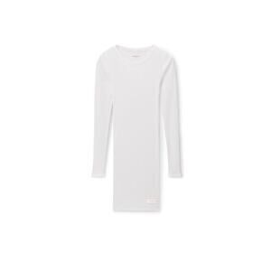 Alexander Wang Dress Womens Medium White Long Sleeve Crewneck Micro Ribbed